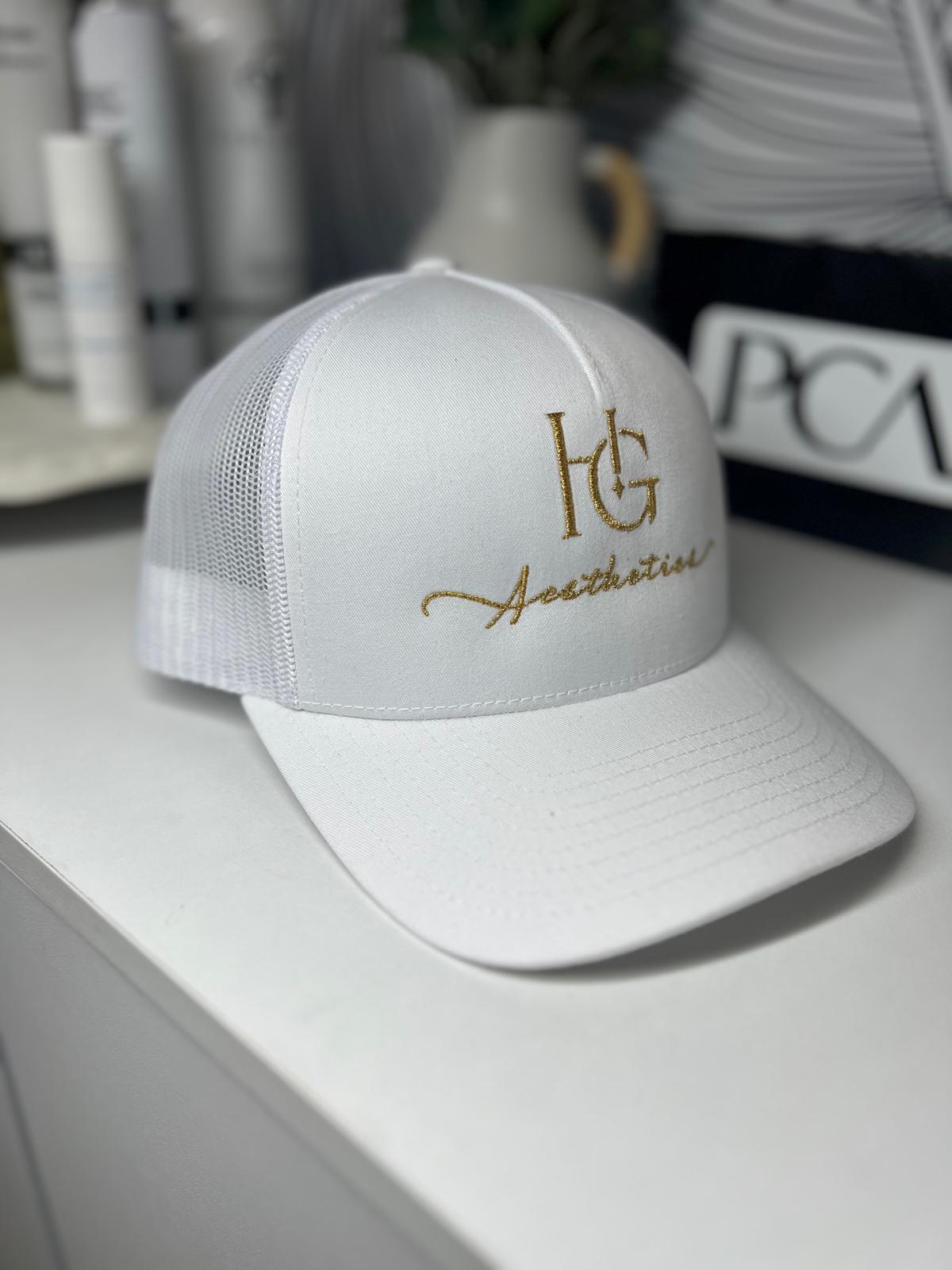 White HGA Branded Hat - Healthy Glow Aesthetics